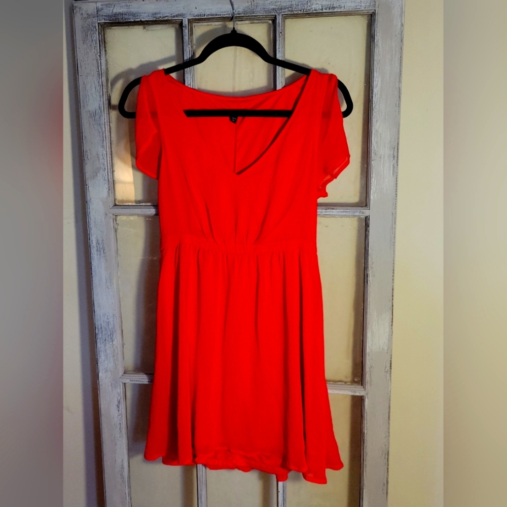 Bright Red Flowy Mini Dress